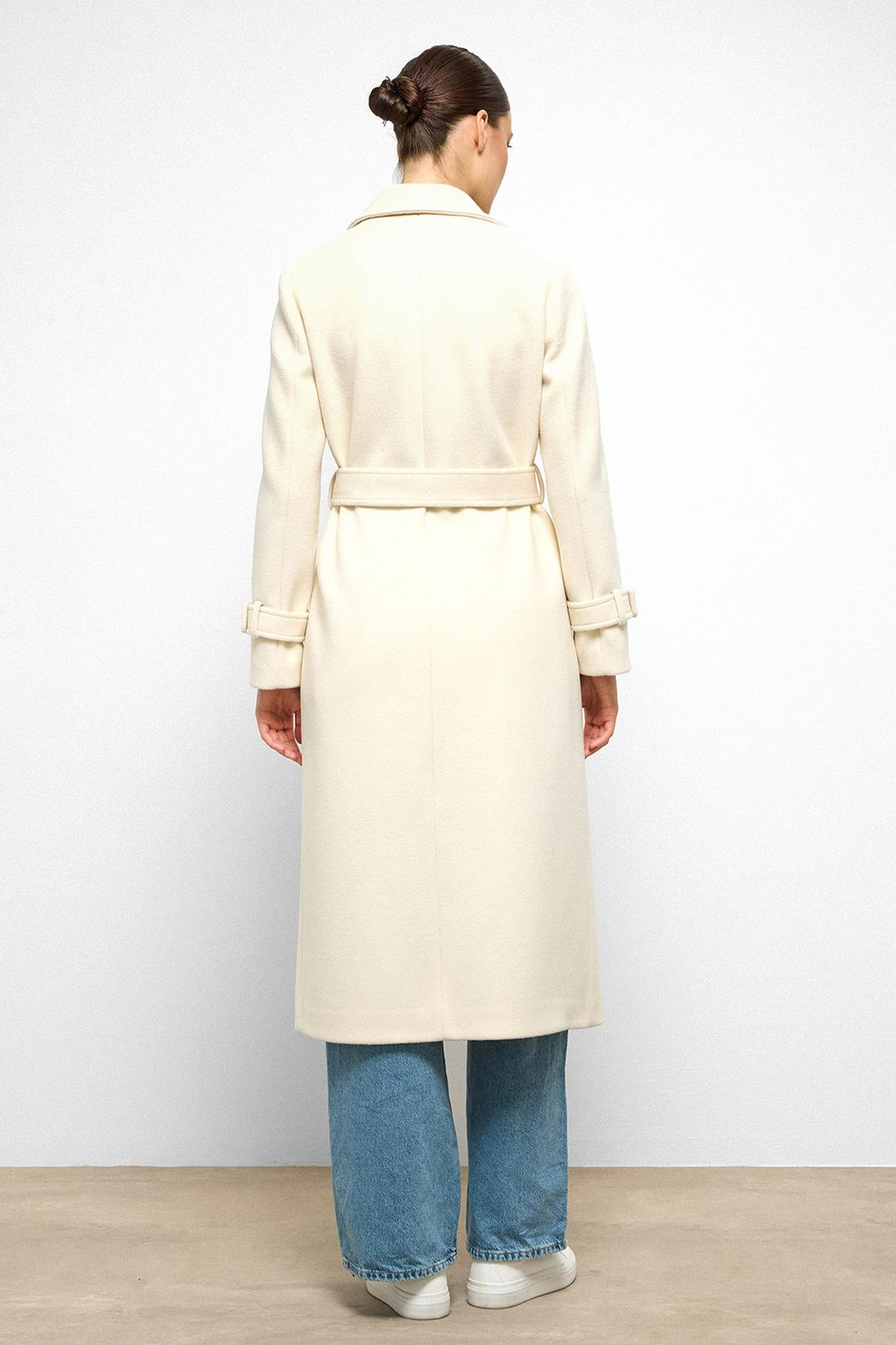 Double-Breasted Coat with Cape Detail IVORY 3091