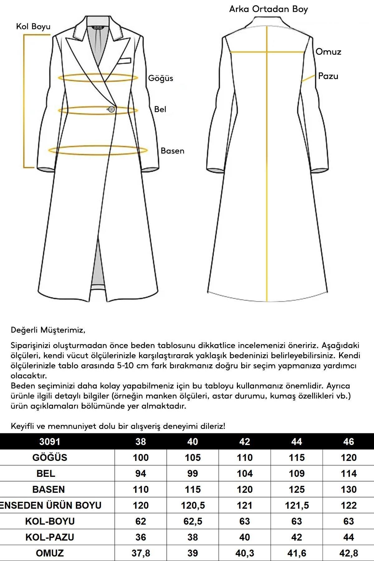 Pelerin Detaylı Kruvaze Kaban TAŞ MELANJ 3091