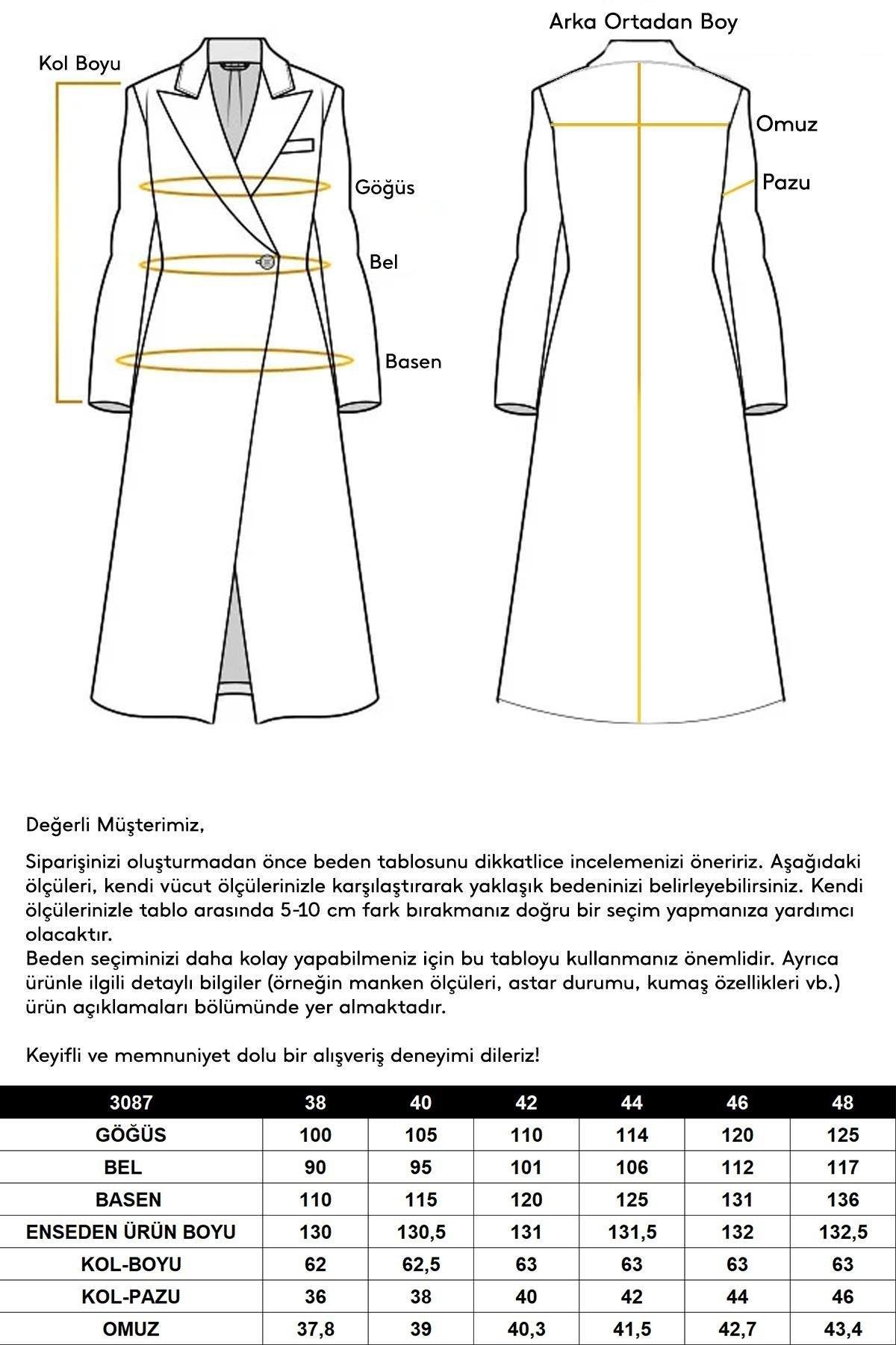 Double-Breasted Long Coat with Cape Detail DARK GREY 3087