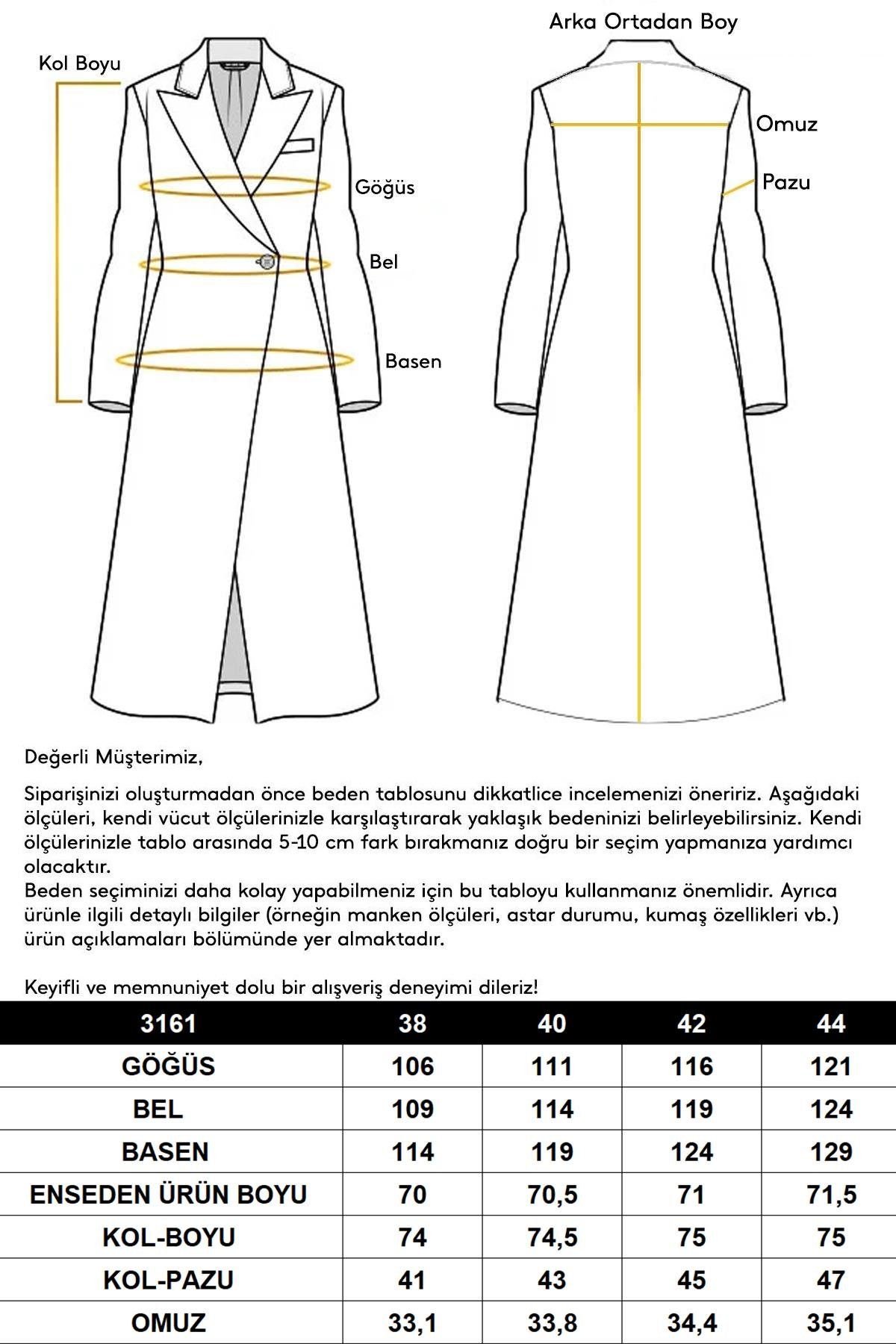 Pelerin ve Kol Patı Detaylı Kruvaze Kısa Kaban A.KAHVE 3161