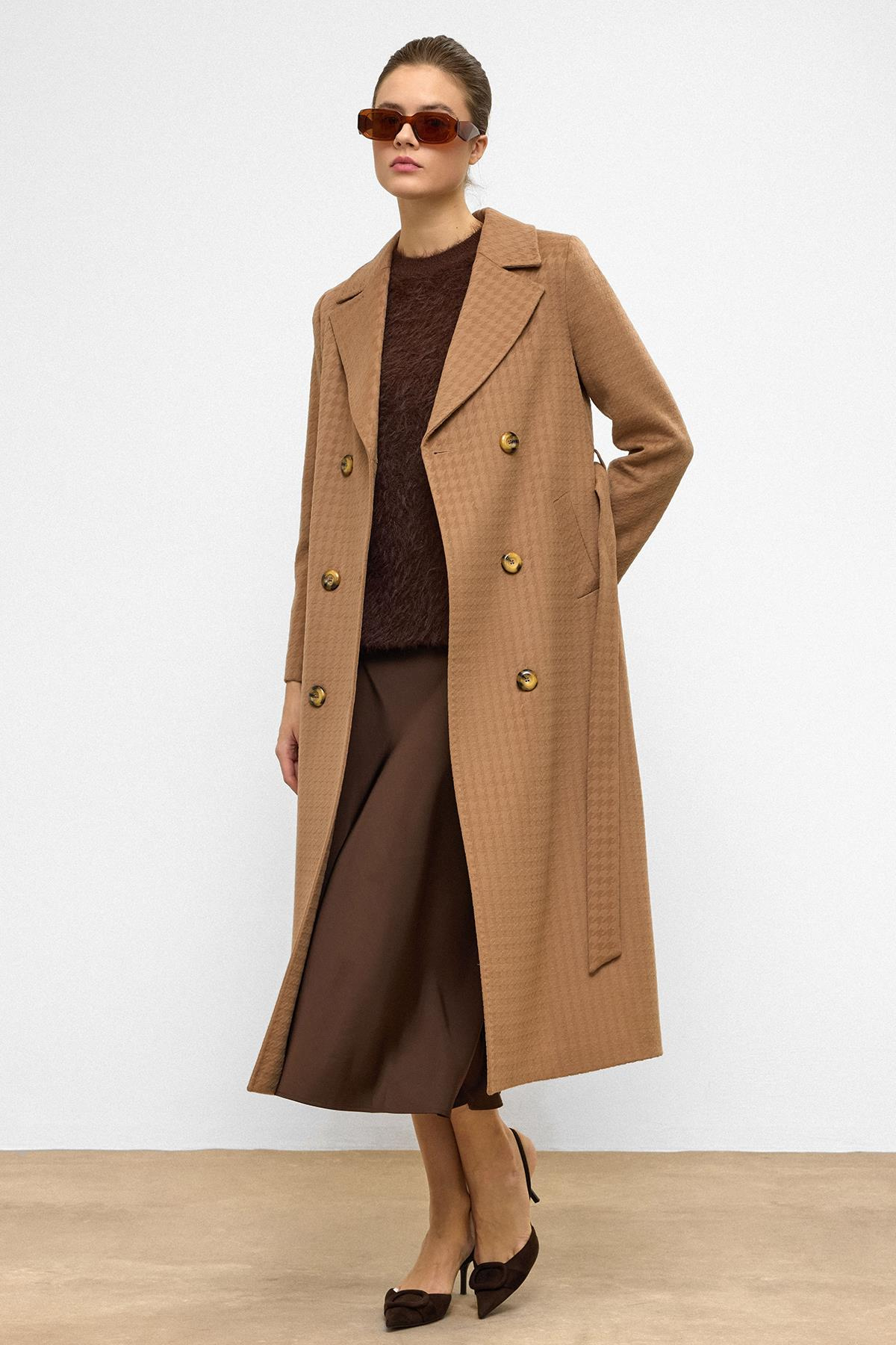 Punto Detaylı Kruvaze Limited Edition Uzun Kaban K. KAMEL 3055-L