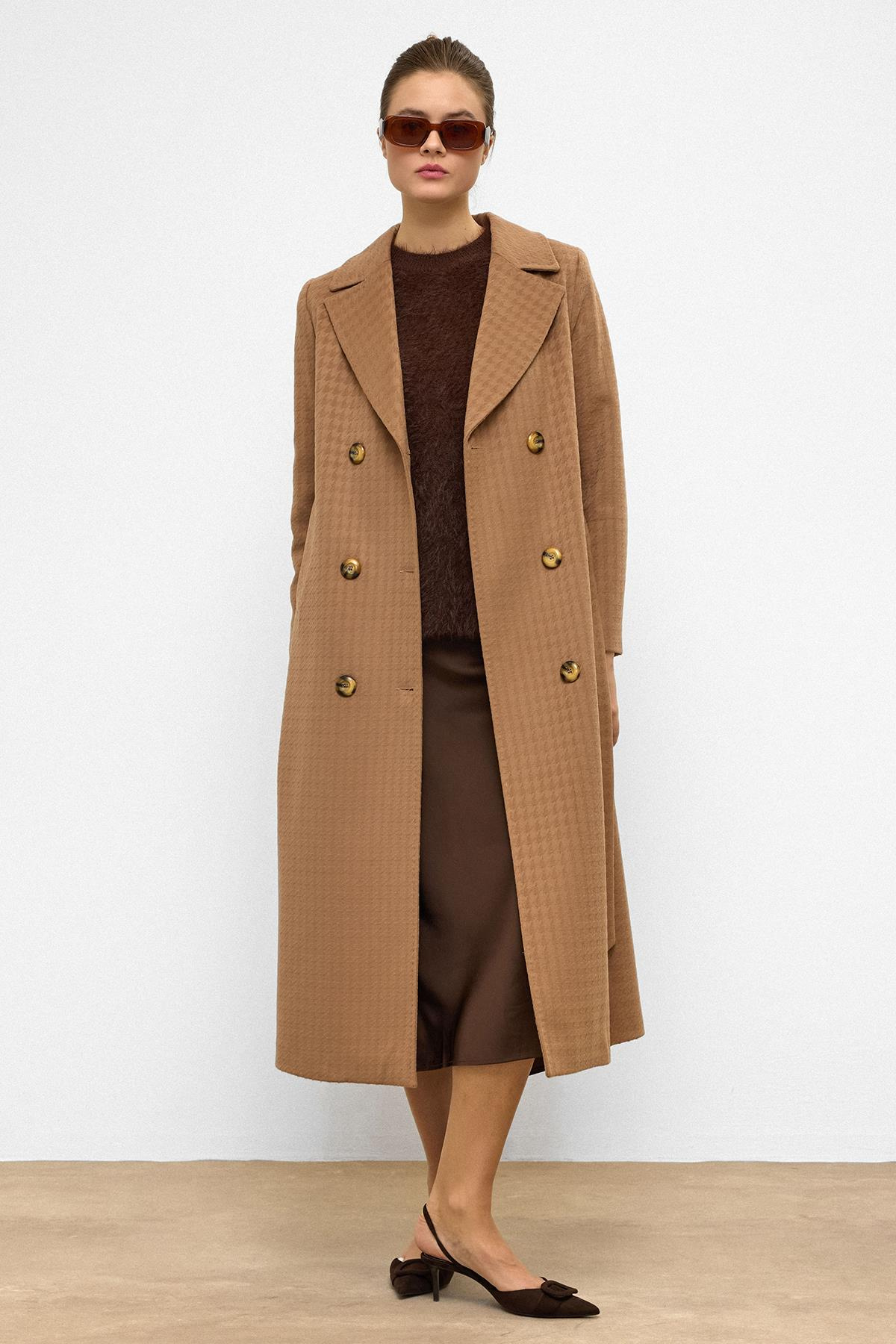 Punto Detaylı Kruvaze Limited Edition Uzun Kaban K. KAMEL 3055-L