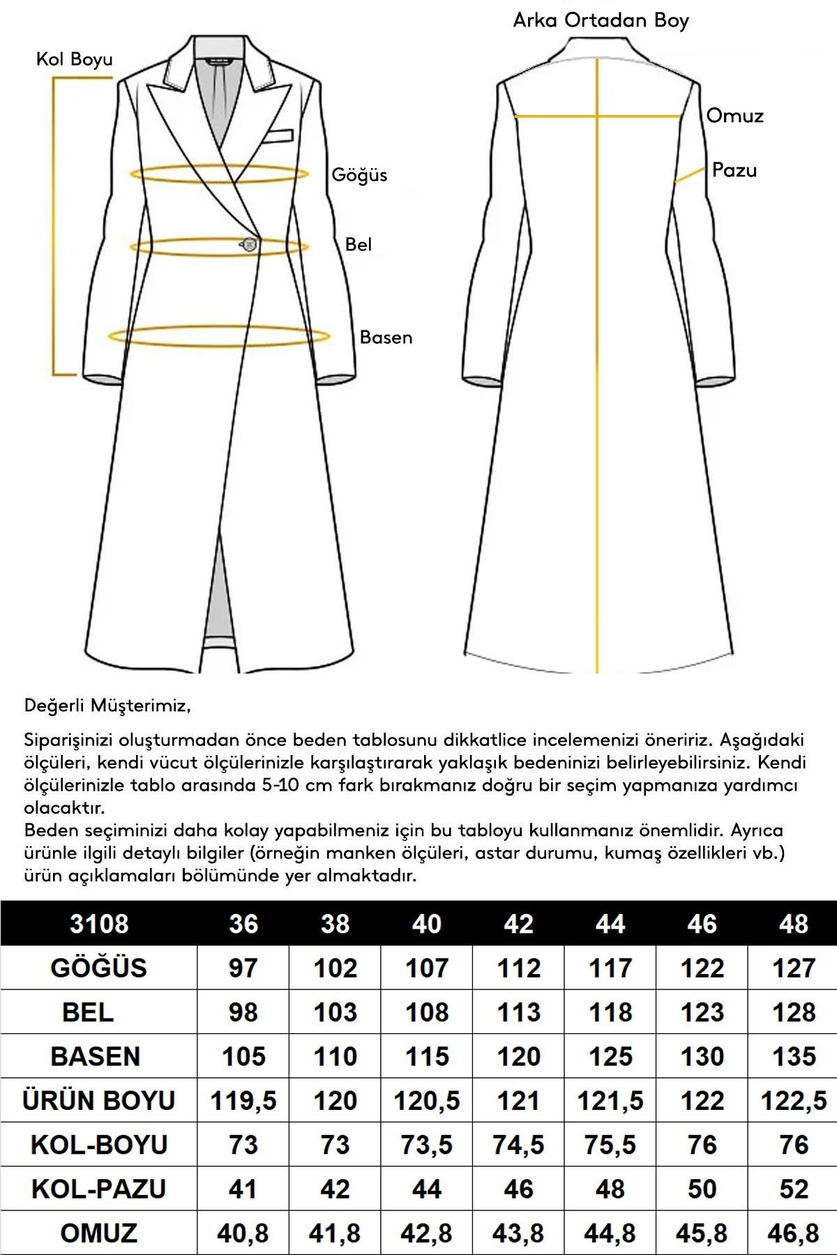 Punto Dikiş Detaylı Oversize Premium Kaban K. KAMEL 3108