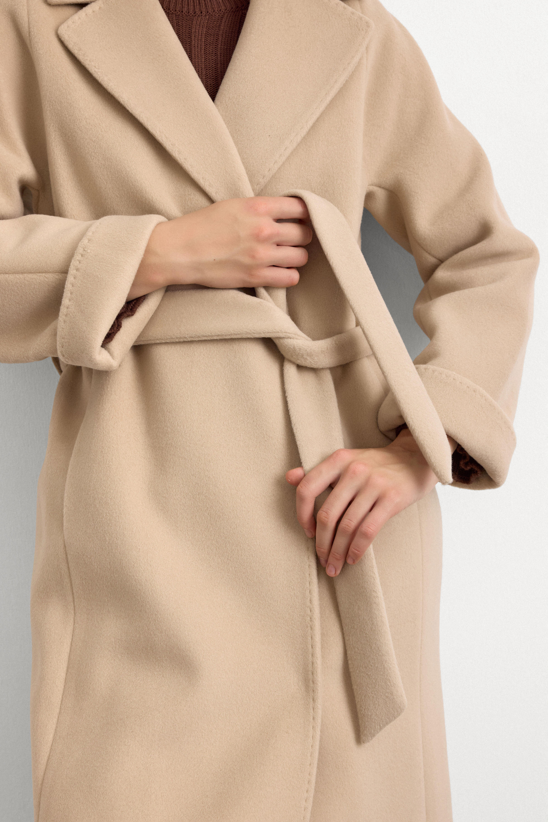 Punto Dikiş Detaylı Oversize Premium Kaban BEJ 3108