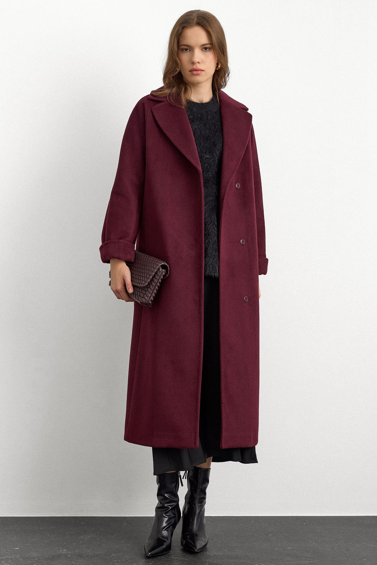 Punto Dikiş Detaylı Oversize Premium Kaban MÜRDÜM 3108