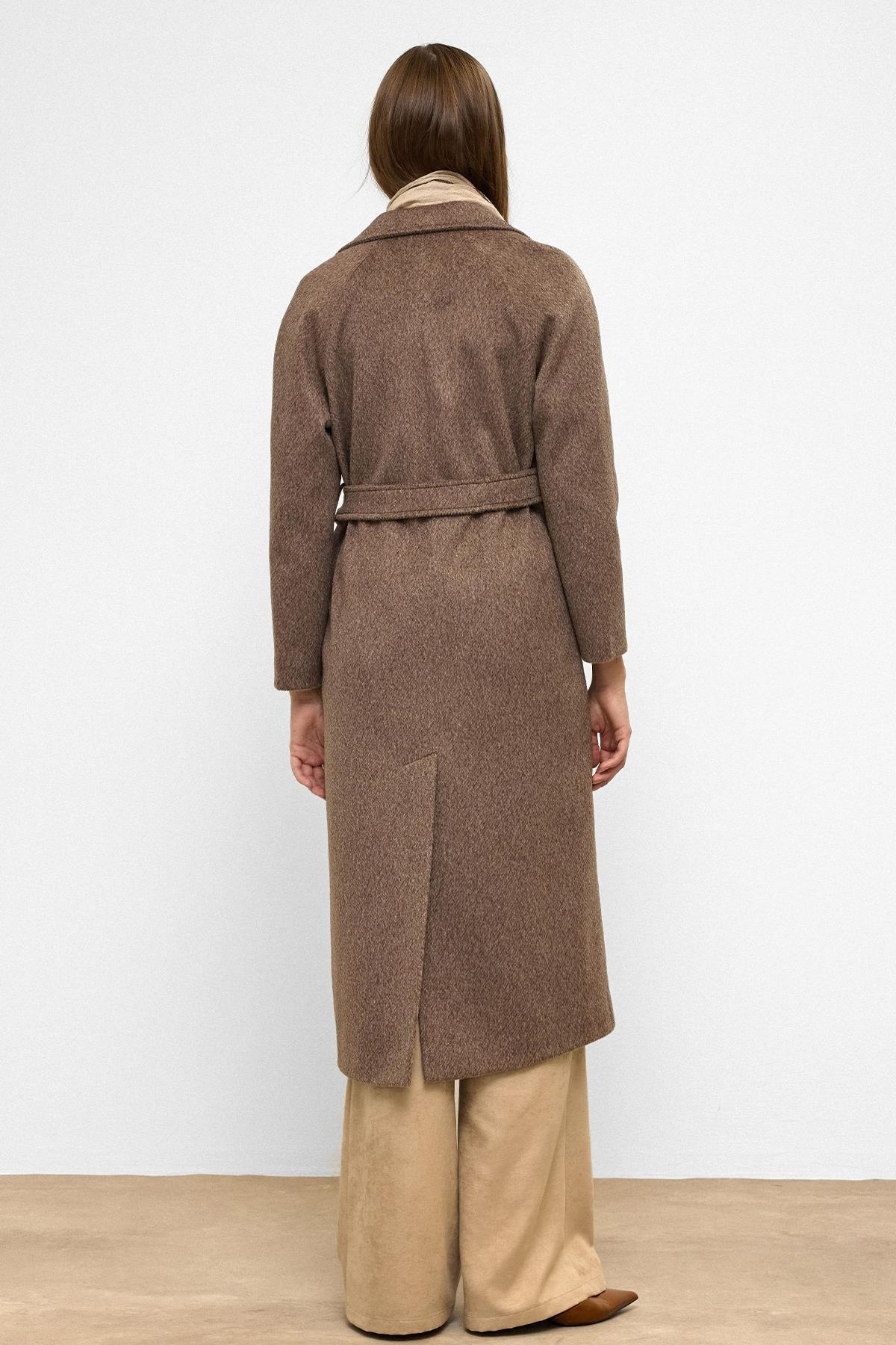 Reglan Kol Belden Bağlamalı Moher Kaban LATTE 3156