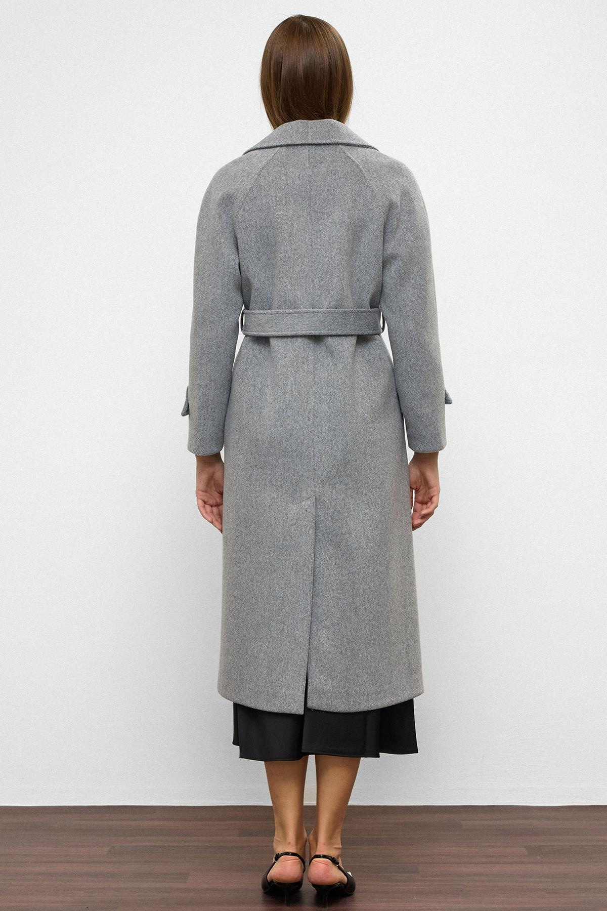 Raglan Sleeve Snap Closure Mid-Length Coat A.GRI 3145