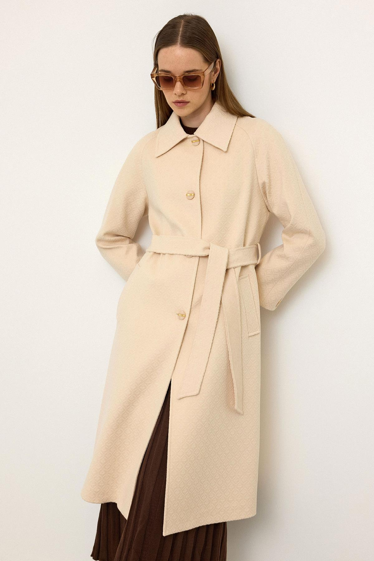 Reglan Kol Jakar Desen Limited Edition Kaban KREM 3135