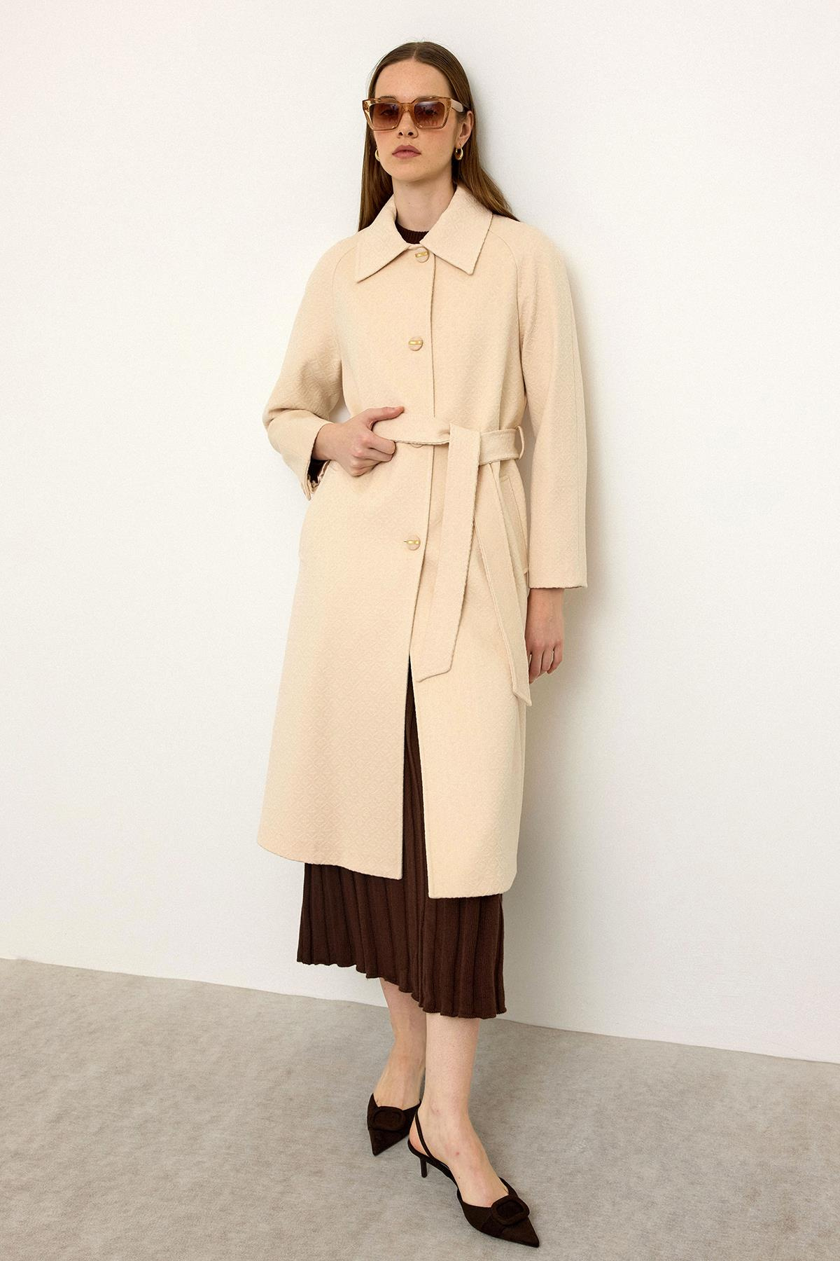 Reglan Kol Jakar Desen Limited Edition Kaban KREM 3135