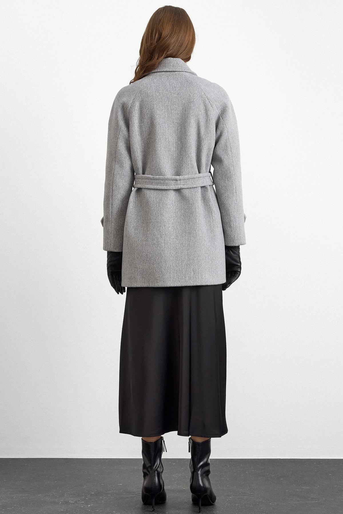 Reglan Kol Kruvaze Kısa Kaban AÇIK GRİ 3150