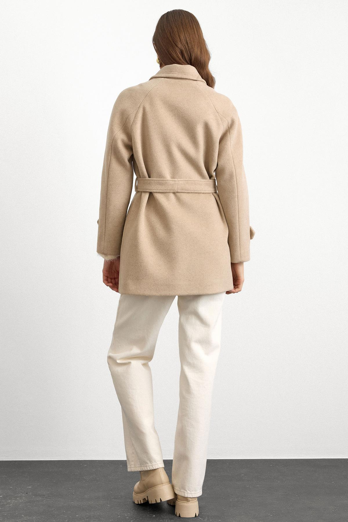 Reglan Kol Kruvaze Kısa Kaban TAŞ 3150