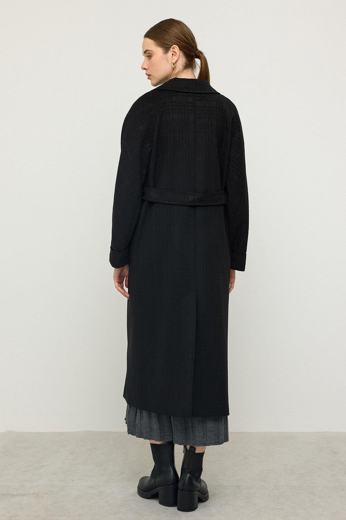 Torba Cepli Kendinden Desenli Oversize Limited Edition Kaban SİYAH 3140