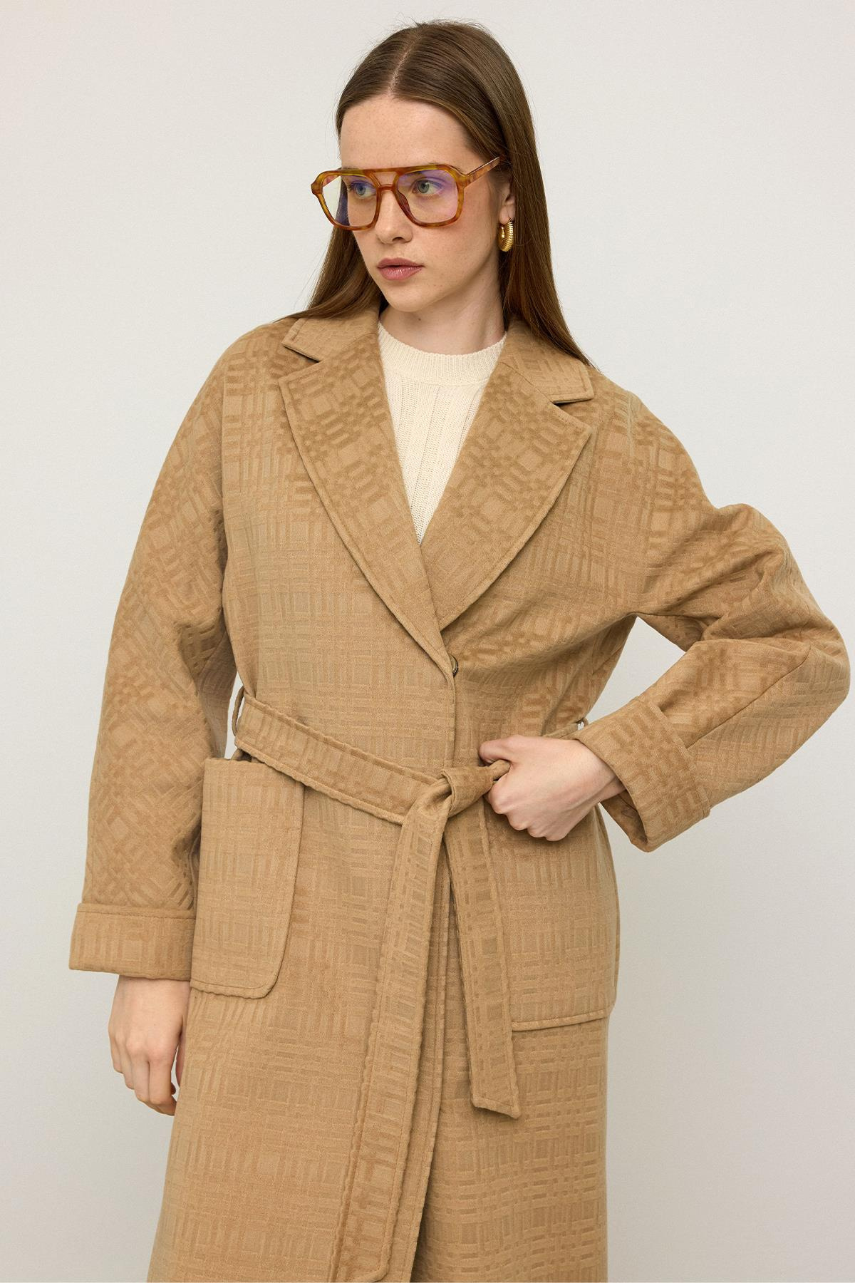 Torba Cepli Kendinden Desenli Oversize Limited Edition Kaban KAMEL 3140