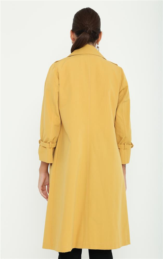 Truvakar Kollu Astarsız Trençkot HARDAL 6142