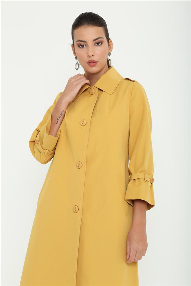 Truvakar Kollu Astarsız Trençkot HARDAL 6142