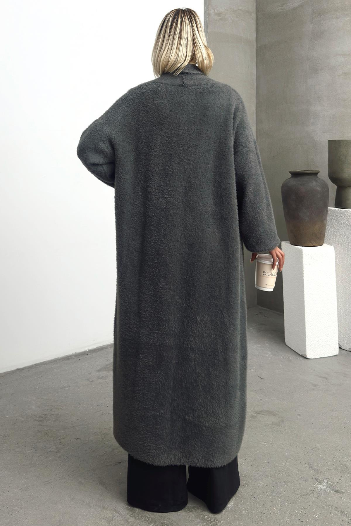 Uzun Salaş Triko Hırka ANTRASİT 8245