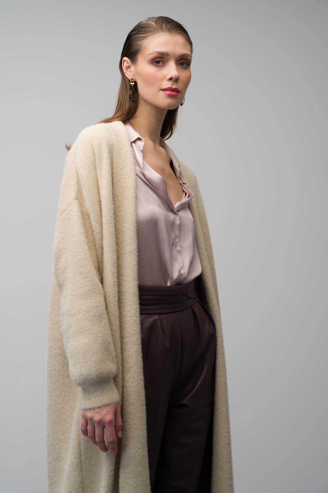 Uzun Salaş Triko Hırka BEJ 8245