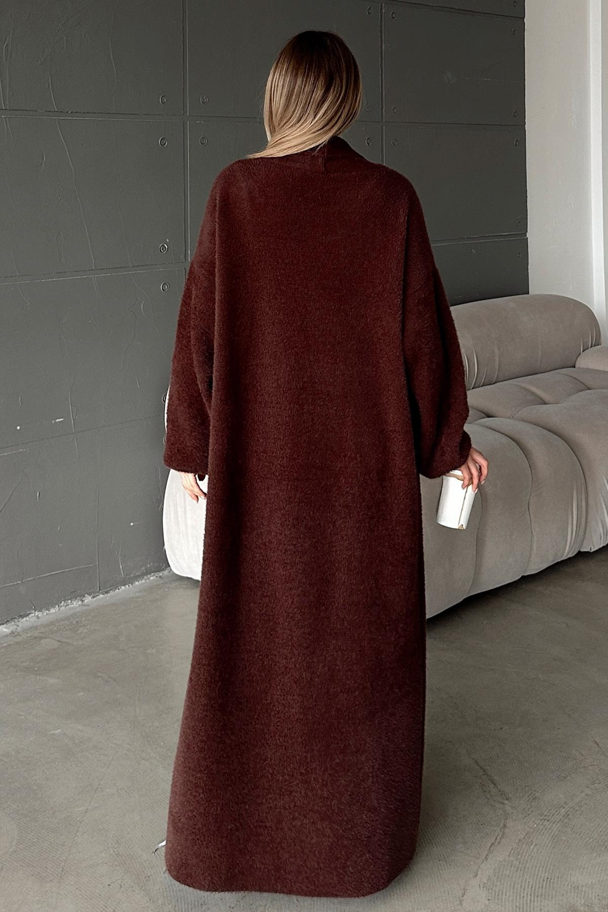 Uzun Salaş Triko Hırka KAHVE 8245