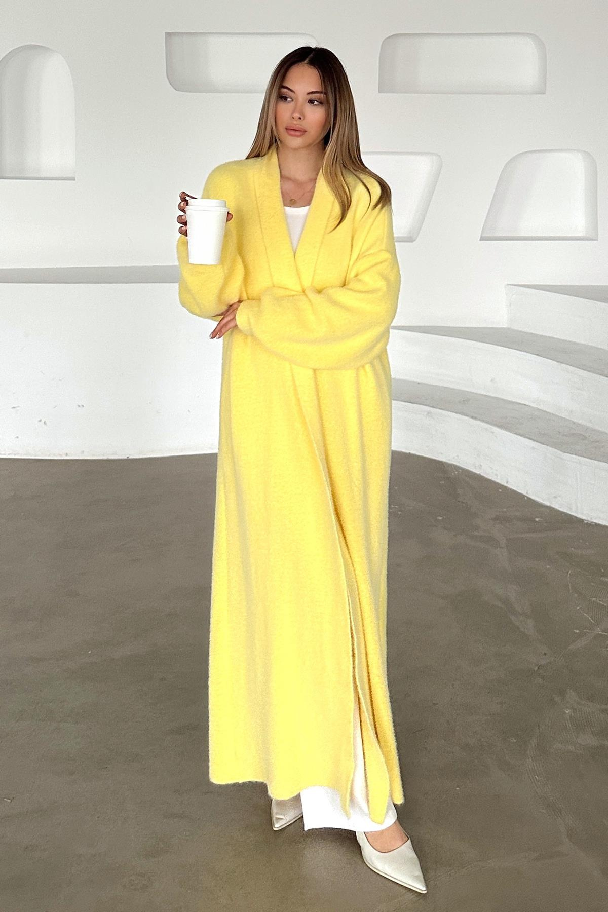 Uzun Salaş Triko Hırka SARI 8245