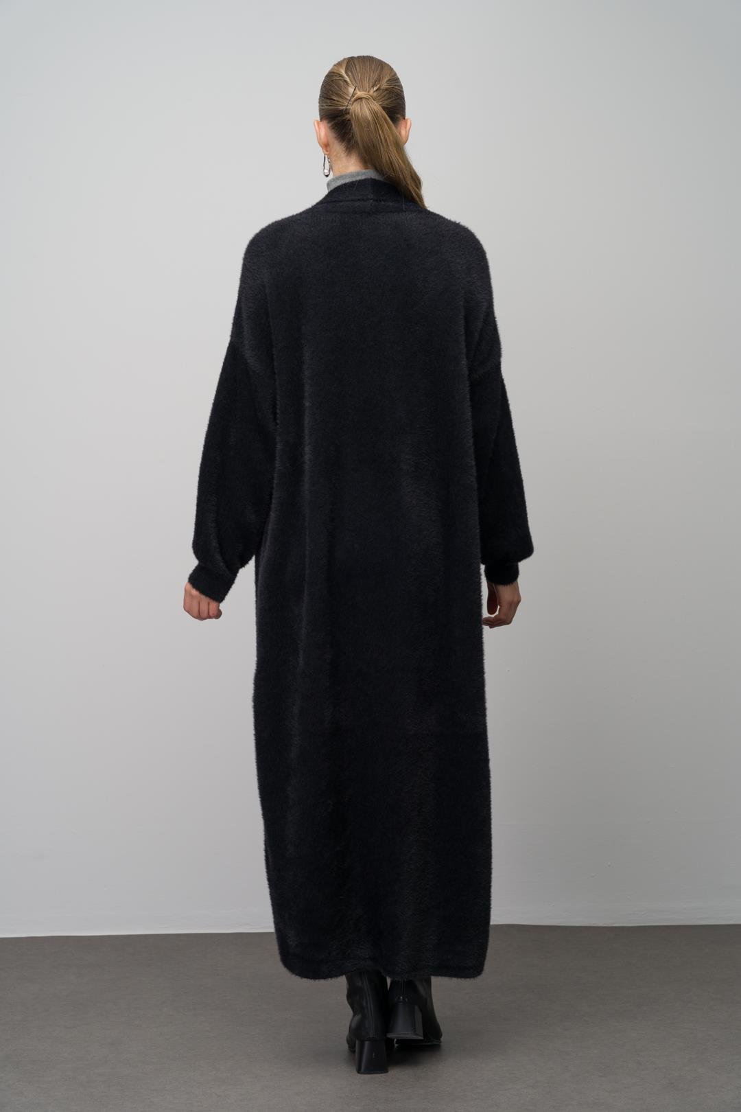 Uzun Salaş Triko Hırka SİYAH 8245