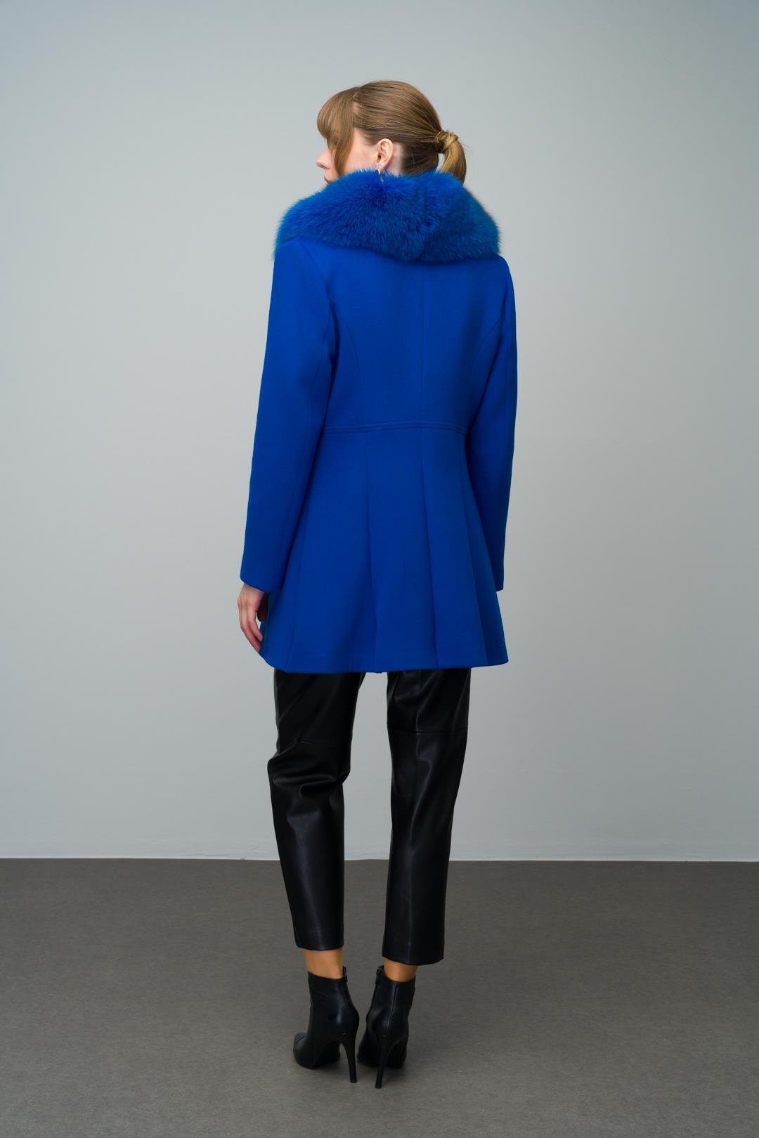 Yakası Çıkabilen Kürklü Kloş Kaşmir Kaban SAKS 3008-TK