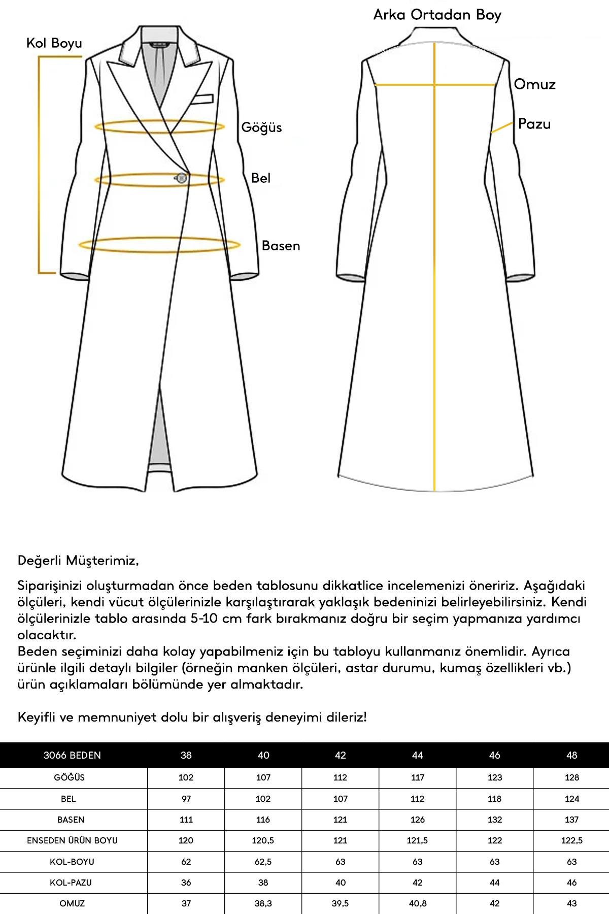 Yakası Çıkabilir Kürklü Çıt Çıt Kapamalı Ara Boy Kaban SİYAH 3066