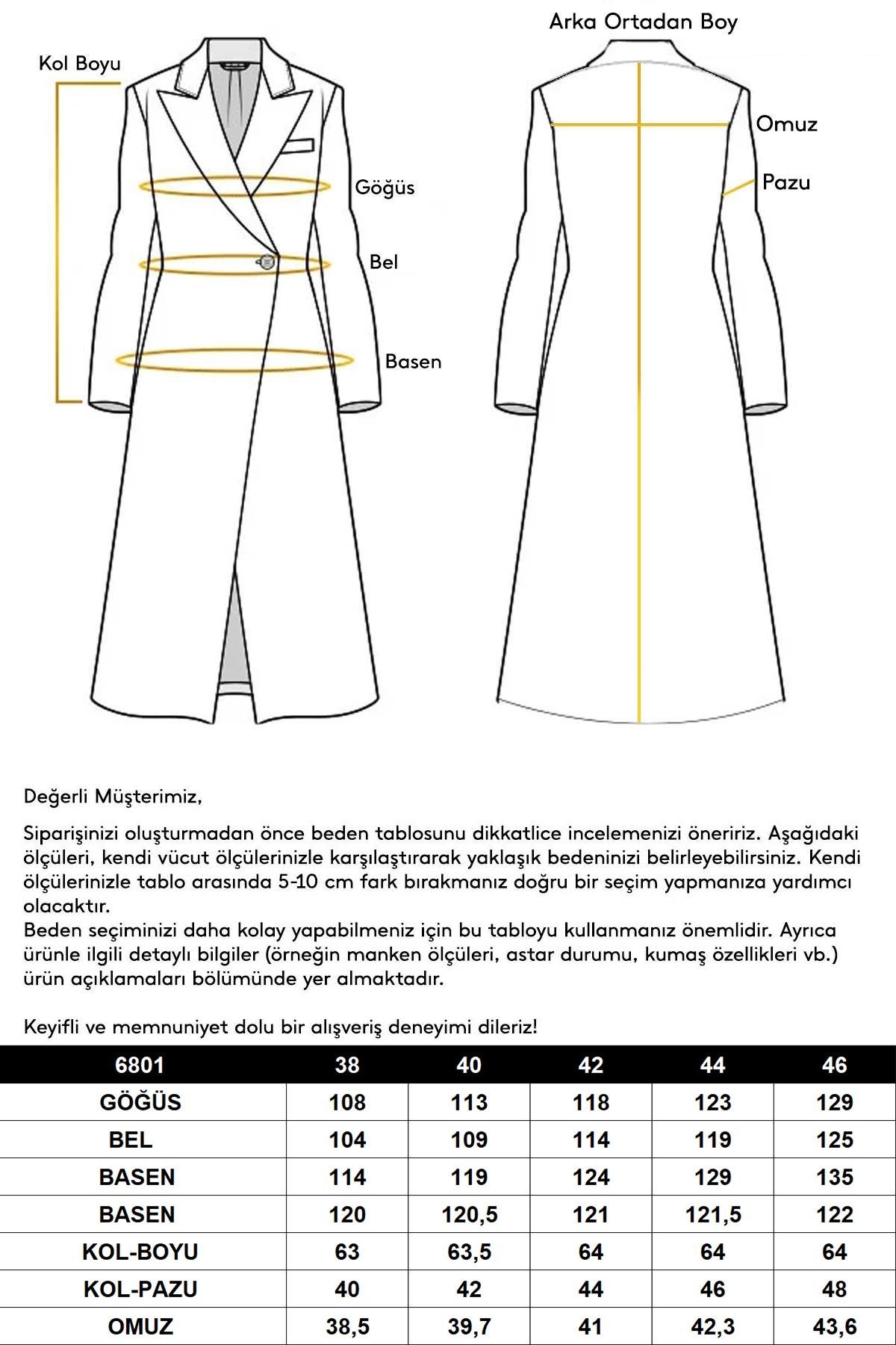 Yakası Kürk Detaylı Fermur Desenli Kapitone Uzun Mont BEJ 6801