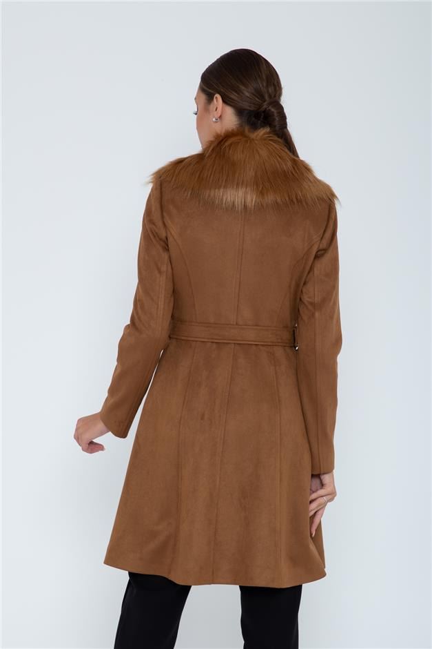 YAKASI KÜRKLÜ SÜET GÖRÜNÜMLÜ KAP TABA 5969