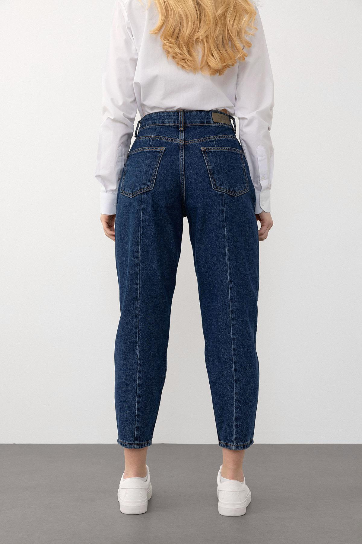 Yüksek Bel Carrot Fit Jean Pantolon KOYU MAVİ 7573