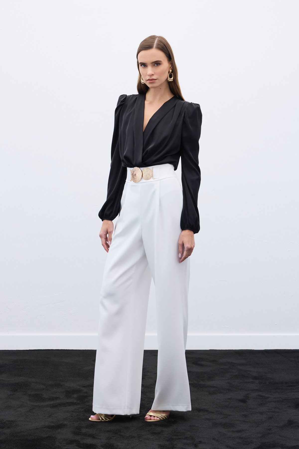 Aksesuarlı Pantolon - Ekru