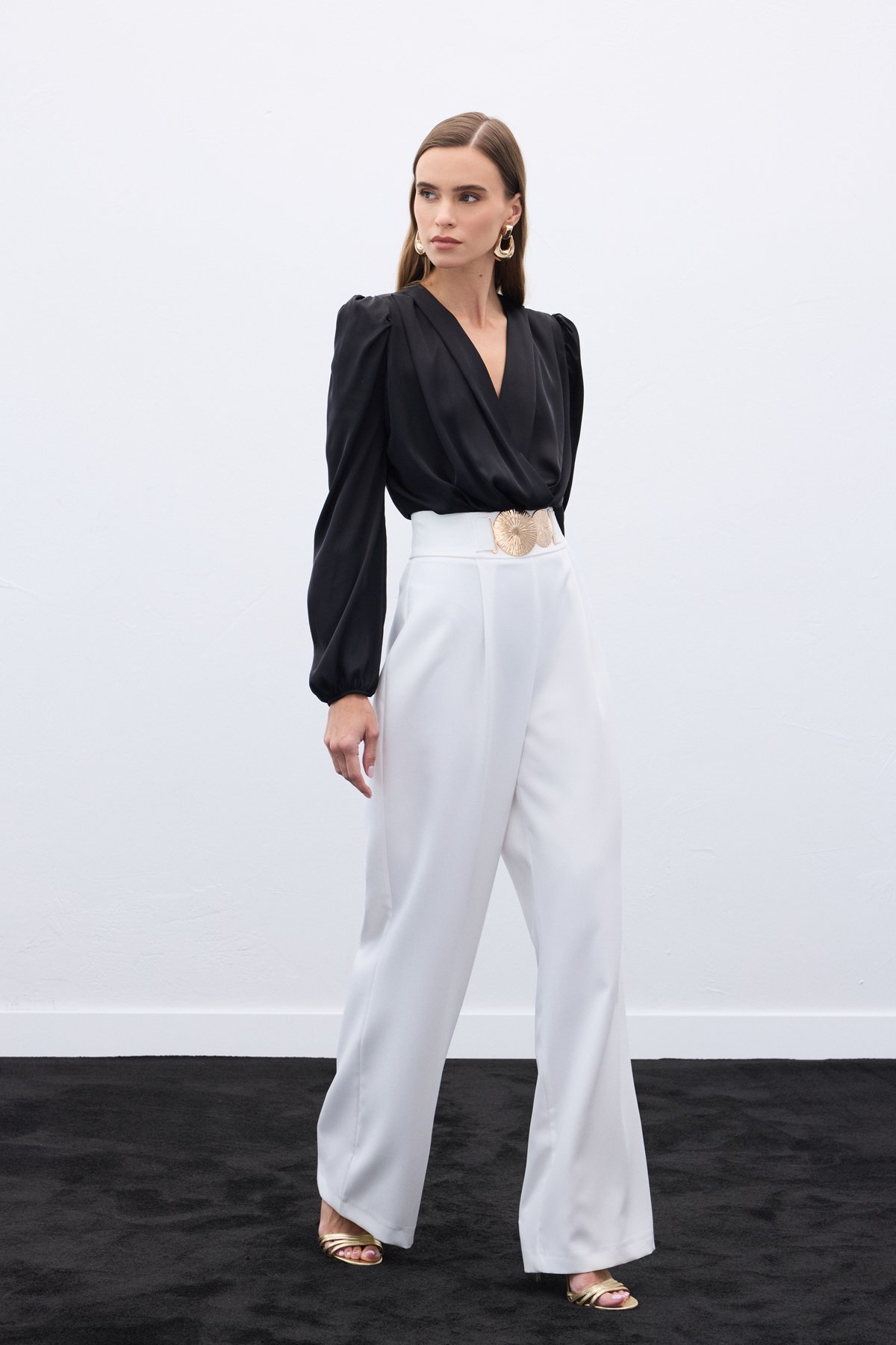 Aksesuarlı Pantolon - Ekru