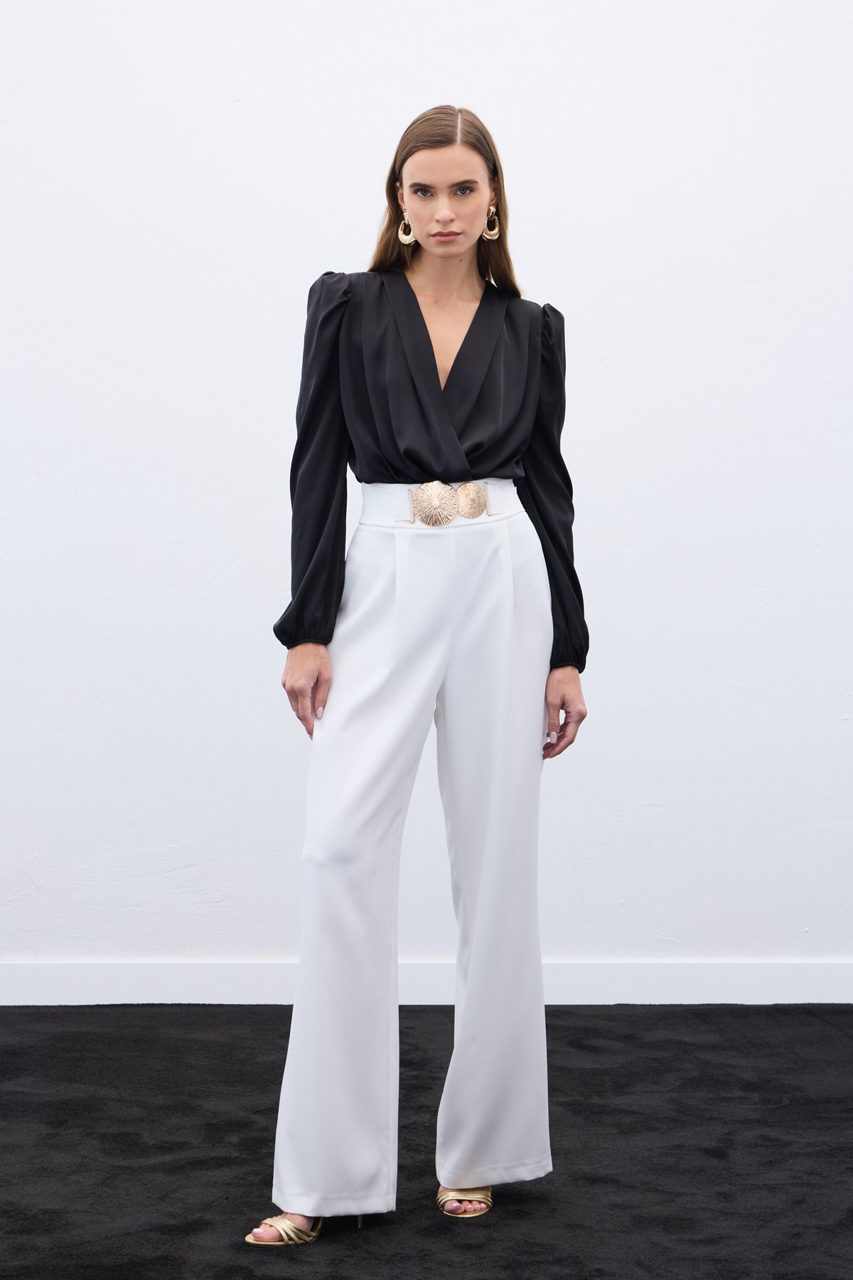 Aksesuarlı Pantolon - Ekru