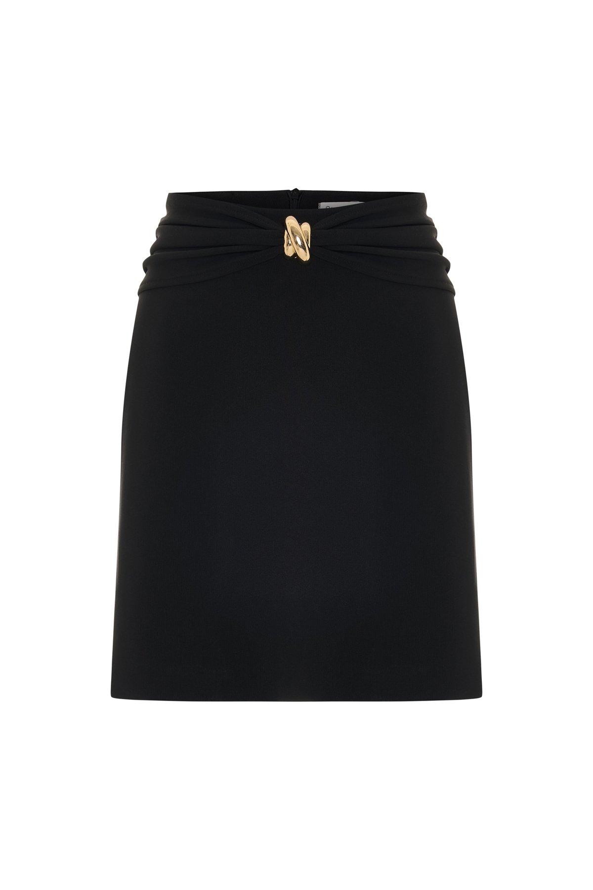 Bel Aksesuarlı Mini Etek - Siyah