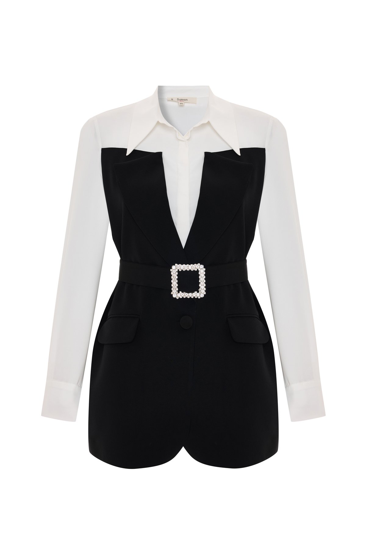 Ceket Görünümlü Gömlek - Siyah