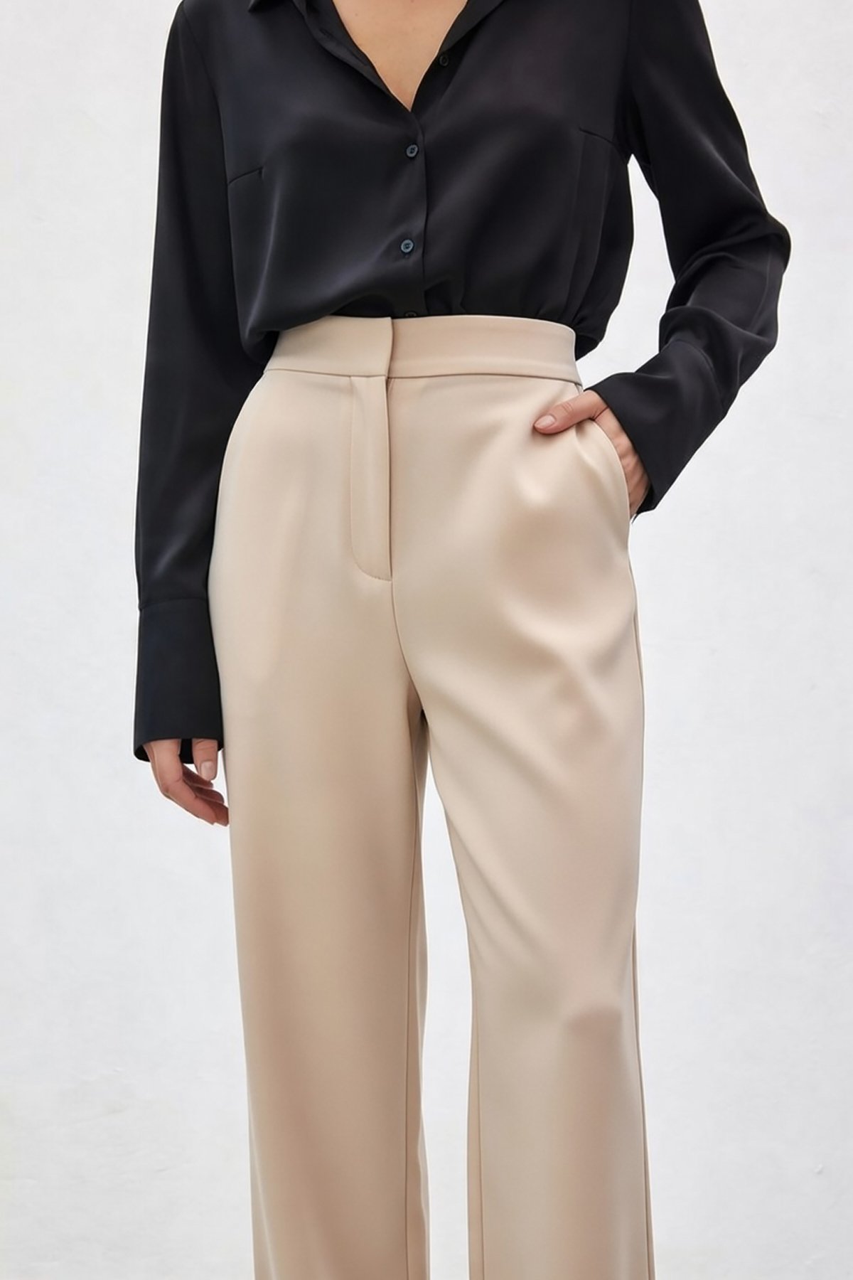 Cepli Klasik Pantolon - Bej