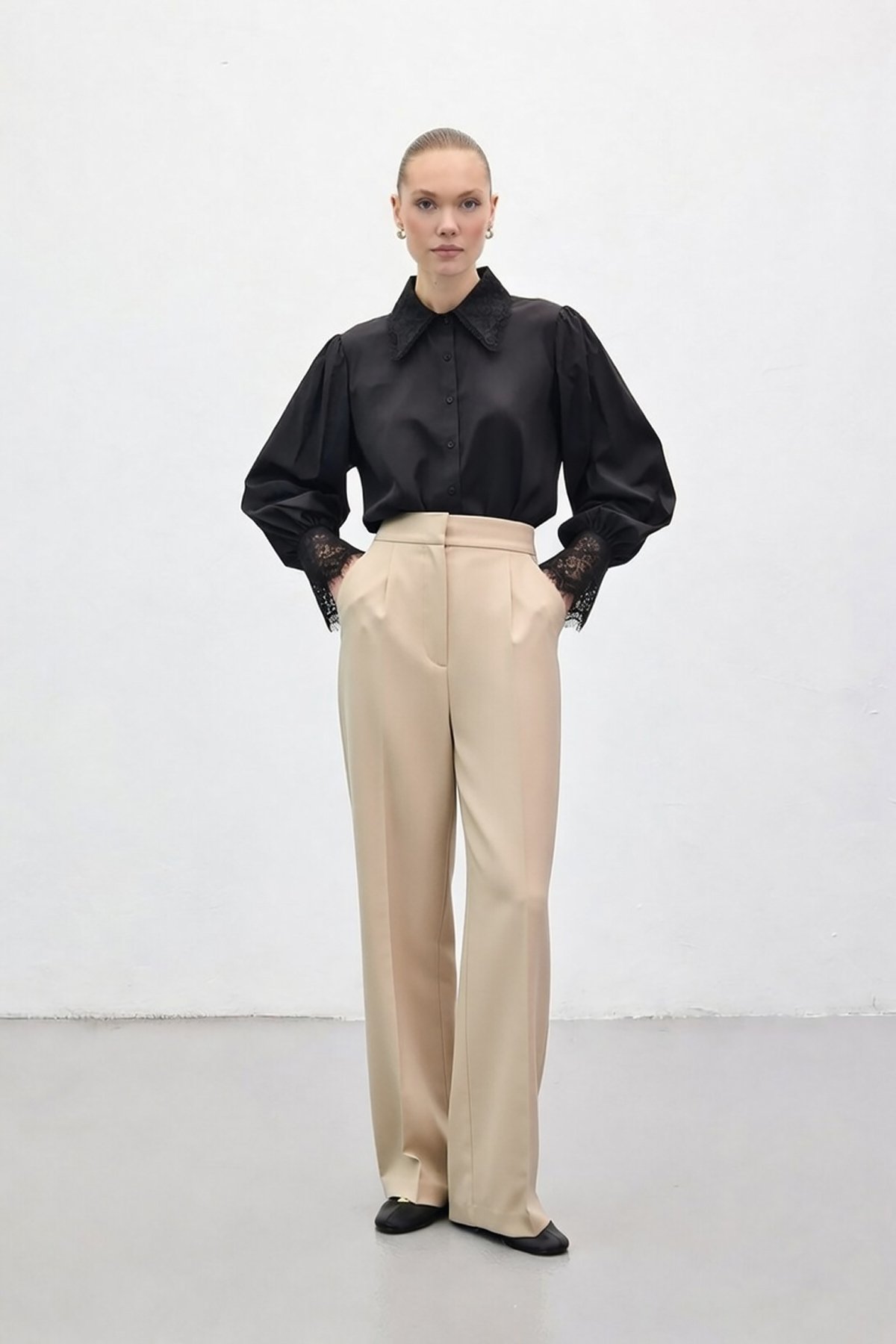 Cepli Klasik Pantolon - Bej