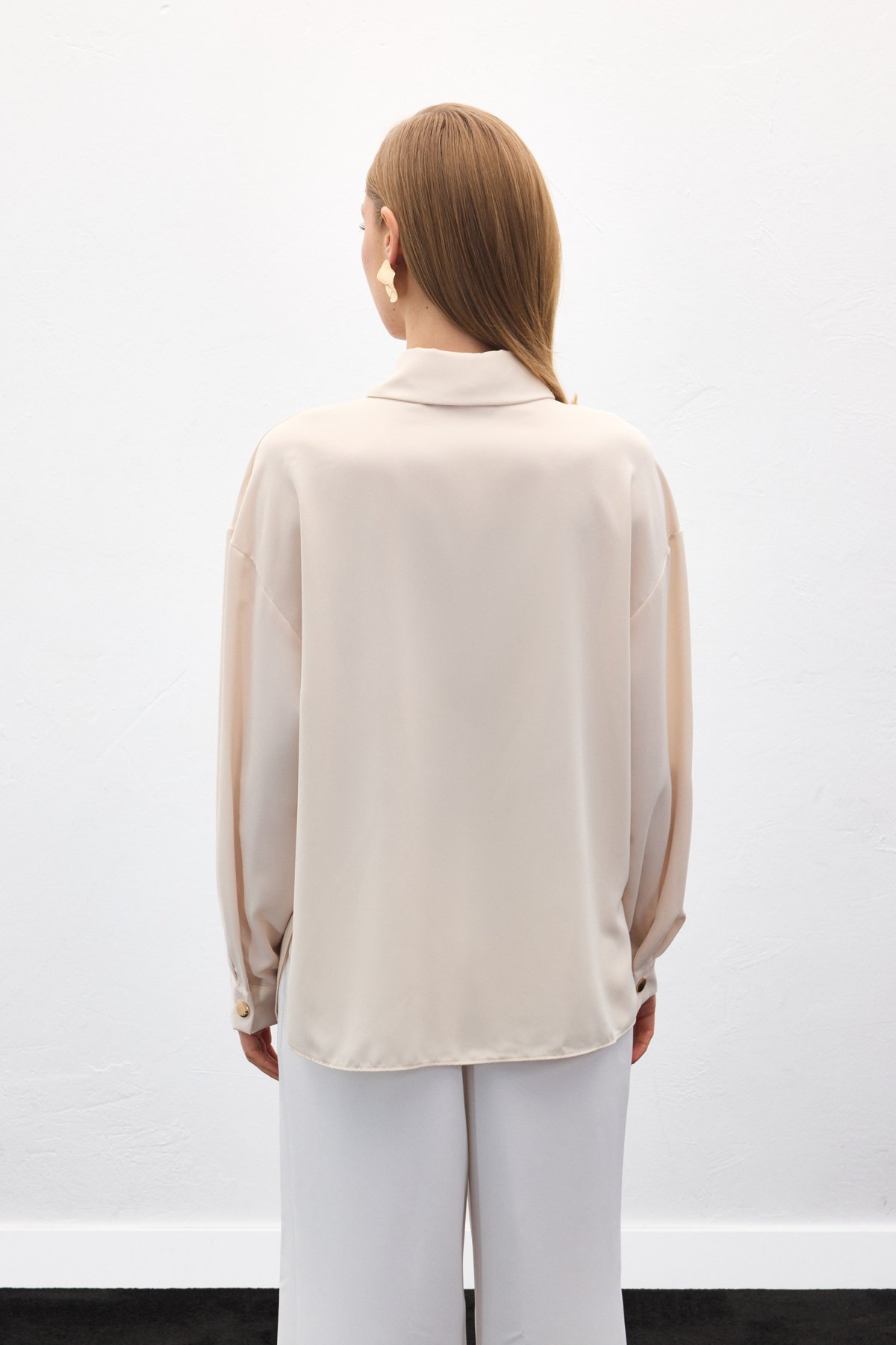 Çıtçıt Detaylı Gömlek - Bej