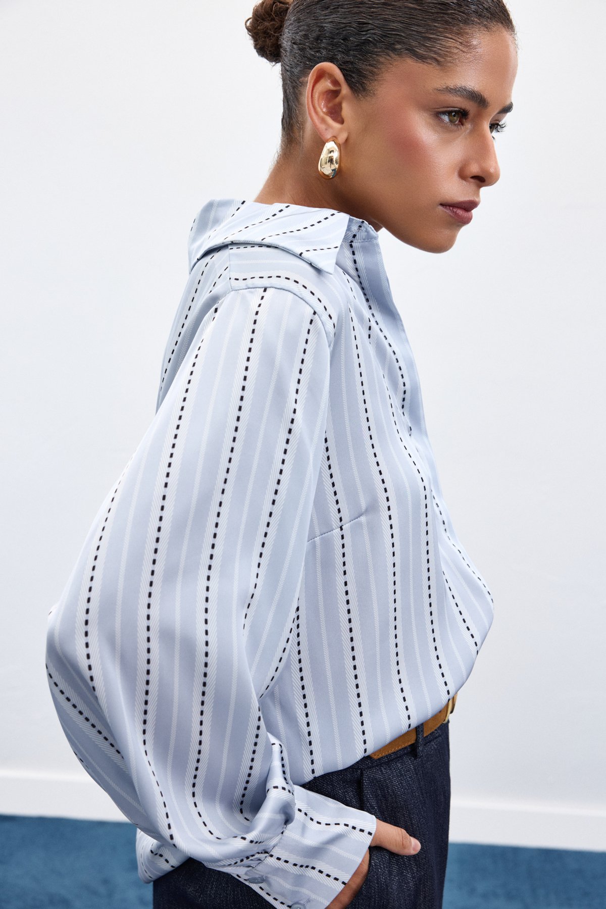 Çizgili Gömlek - Bebe Mavi