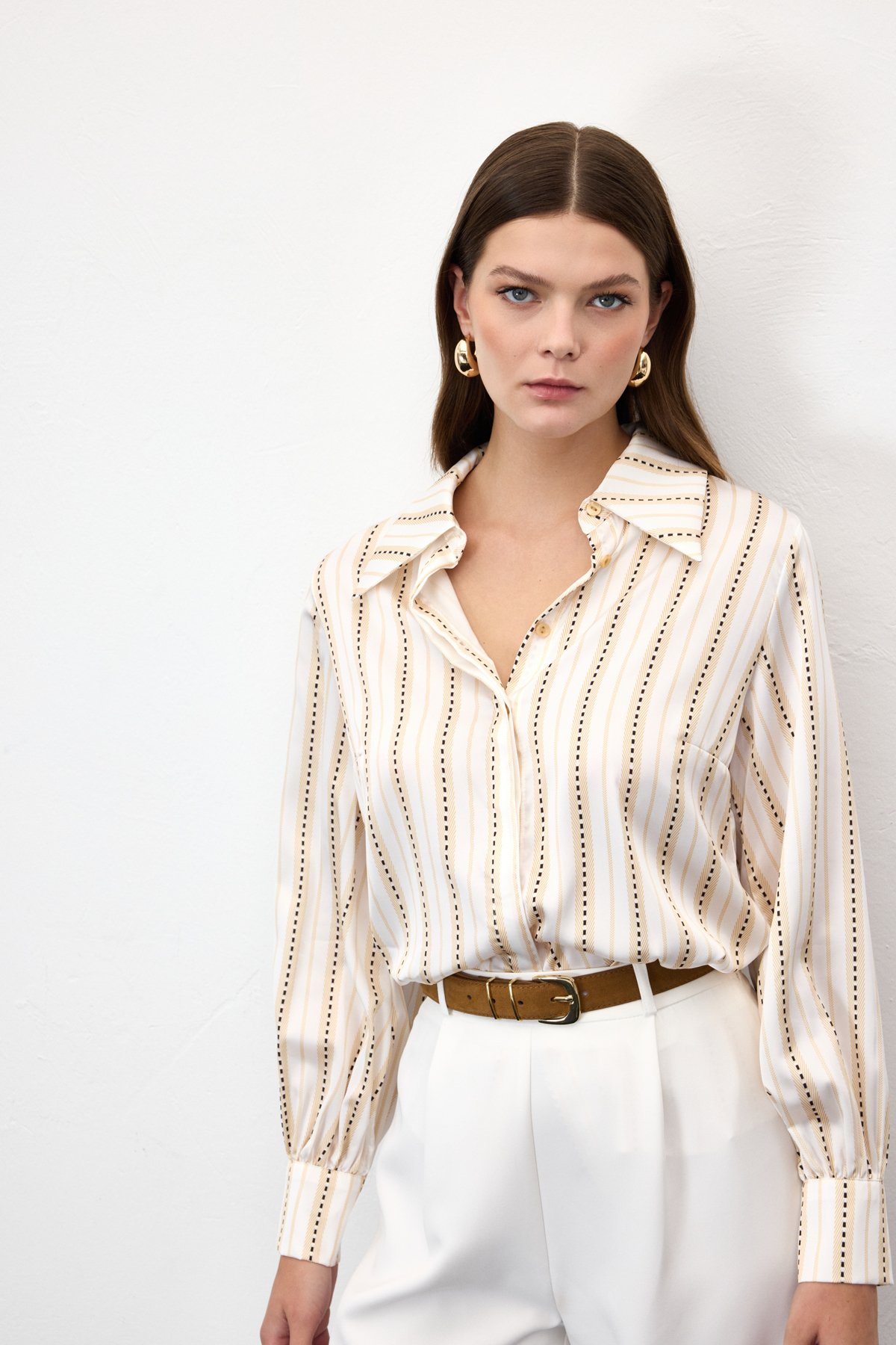 Çizgili Gömlek - Sarı