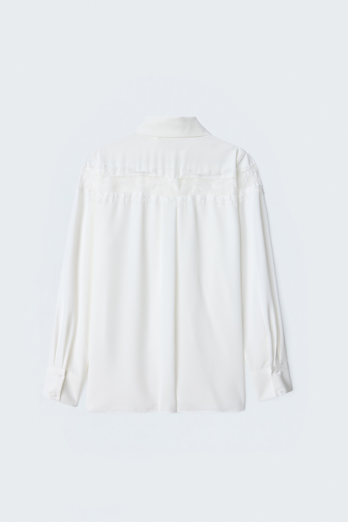 Dantel Detaylı Gömlek - Ekru