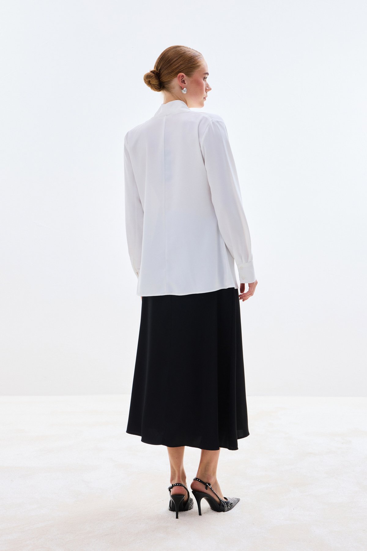 Degaje Yaka Bluz - Ekru