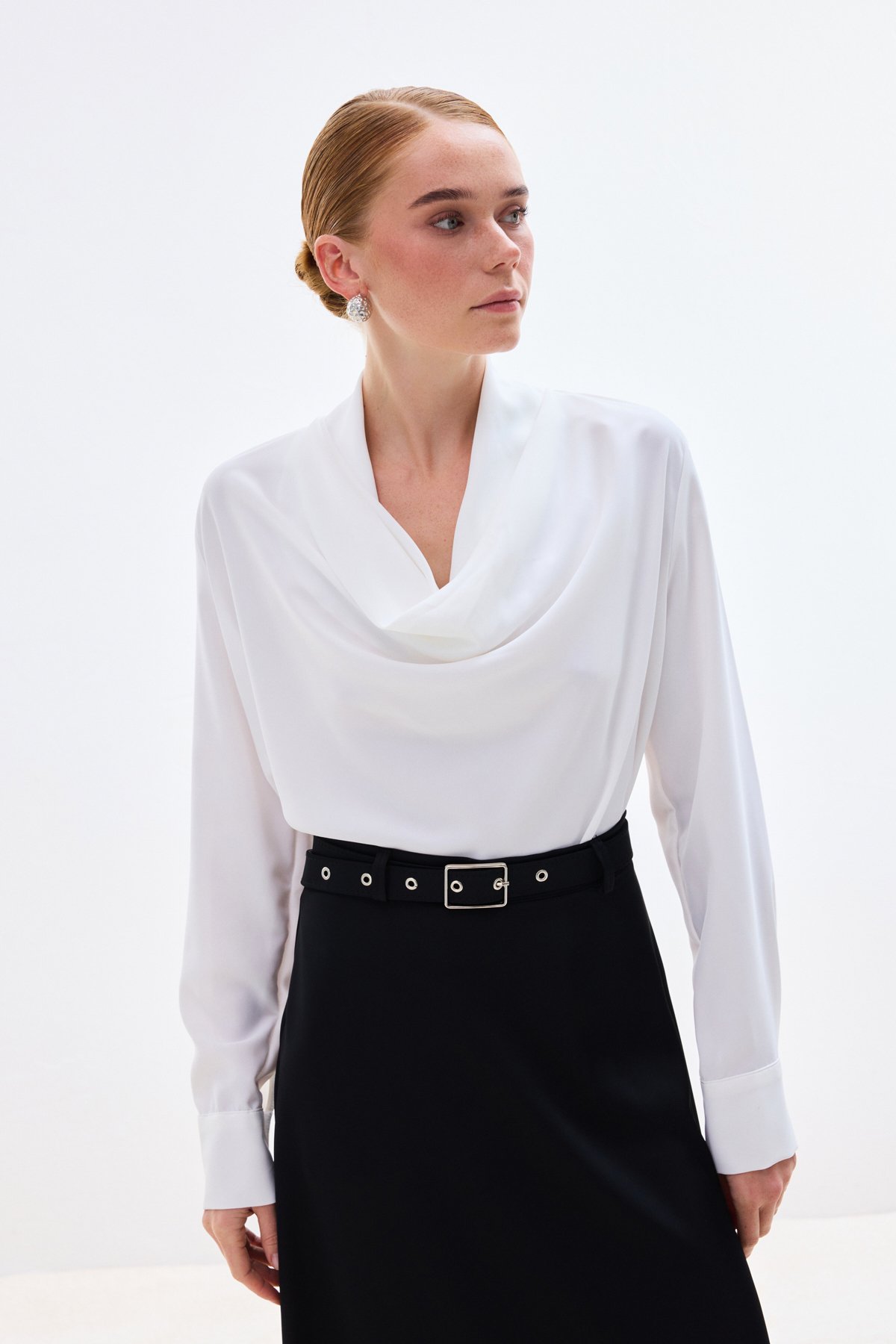 Degaje Yaka Bluz - Ekru