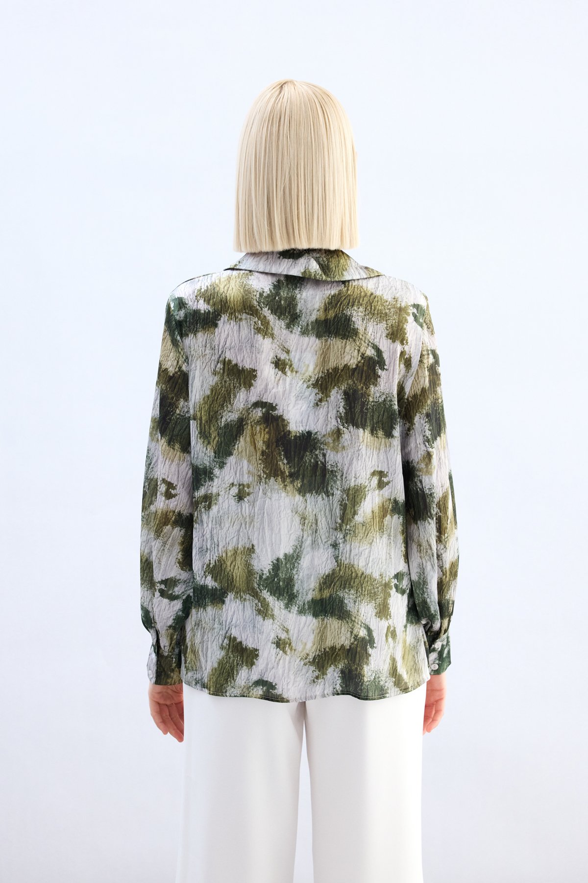 Desenli Gömlek - Haki