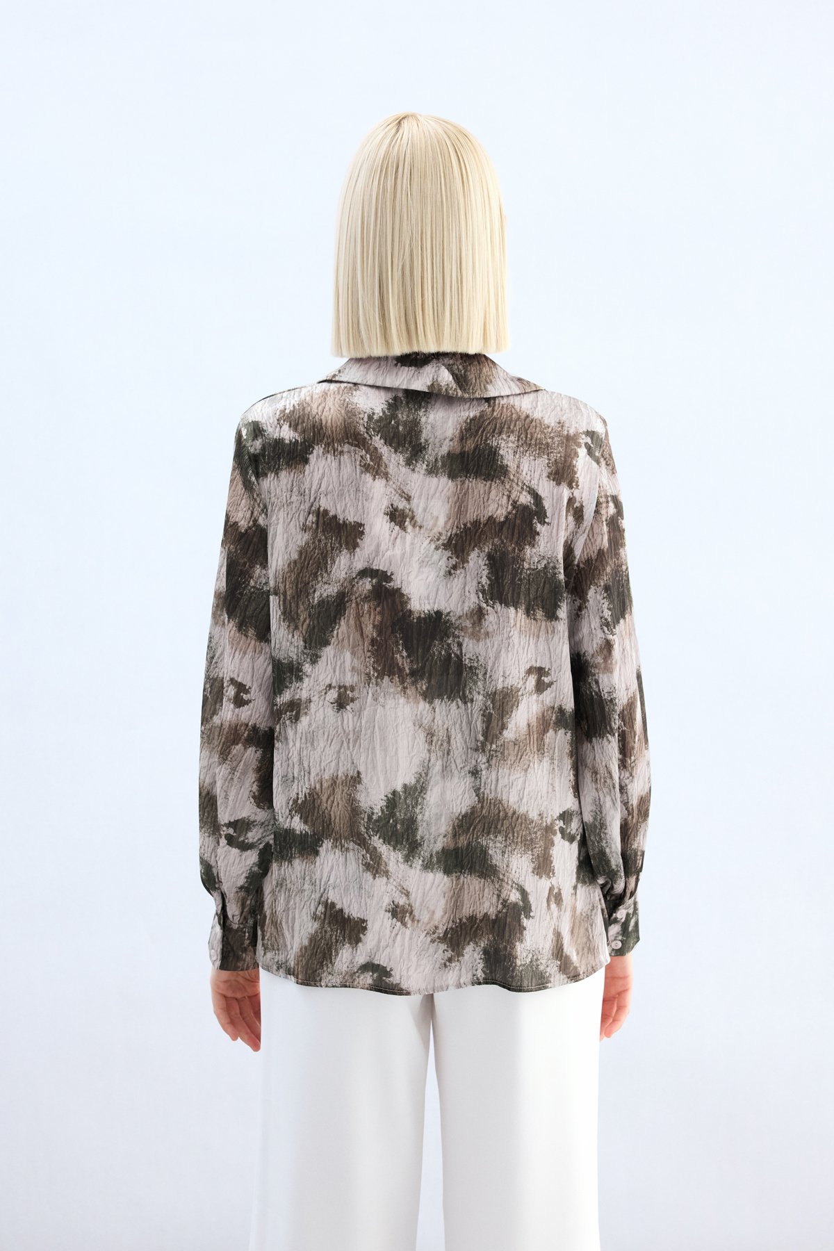 Desenli Gömlek - Kahve