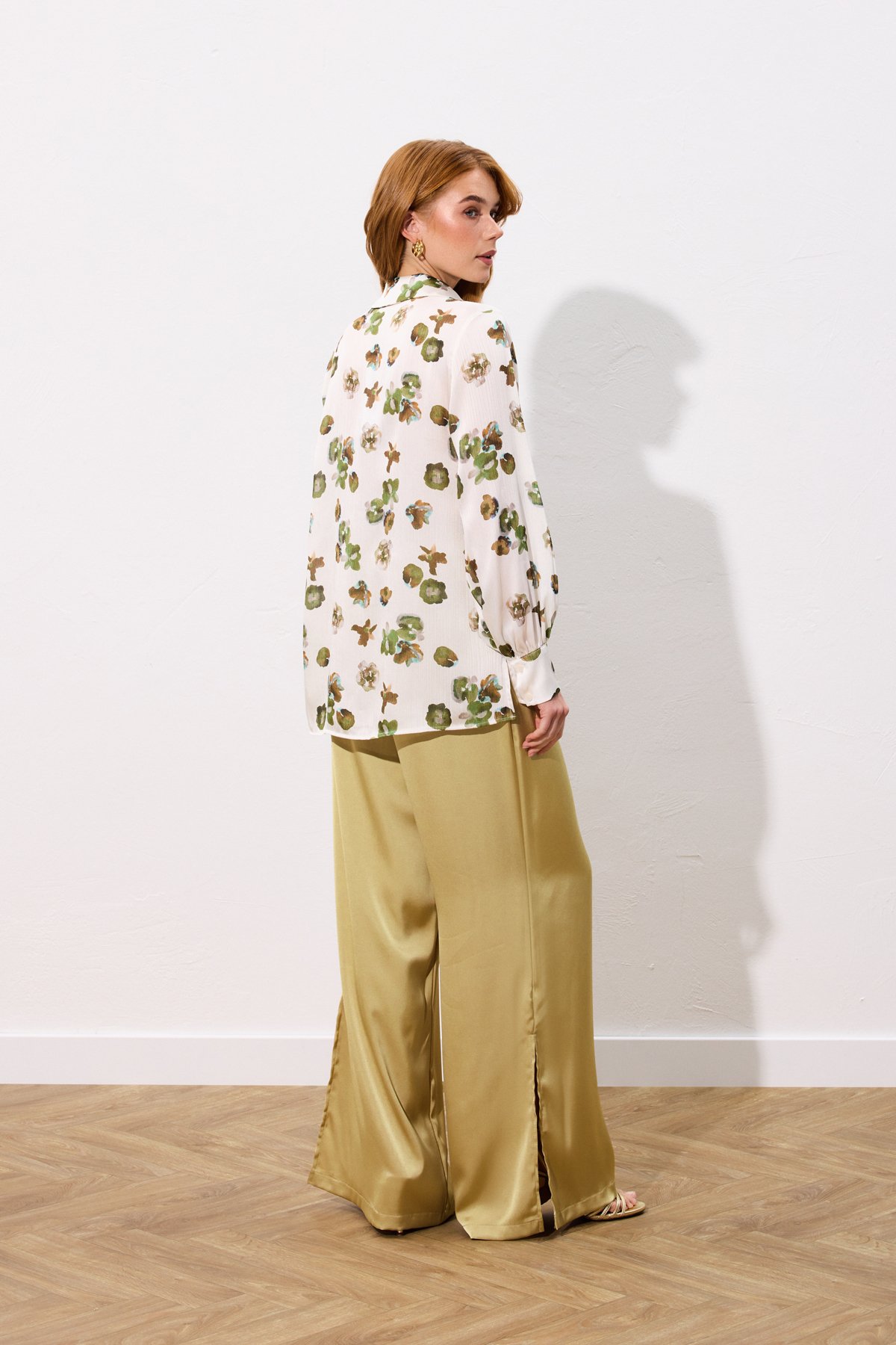 Desenli Salaş Gömlek - Haki