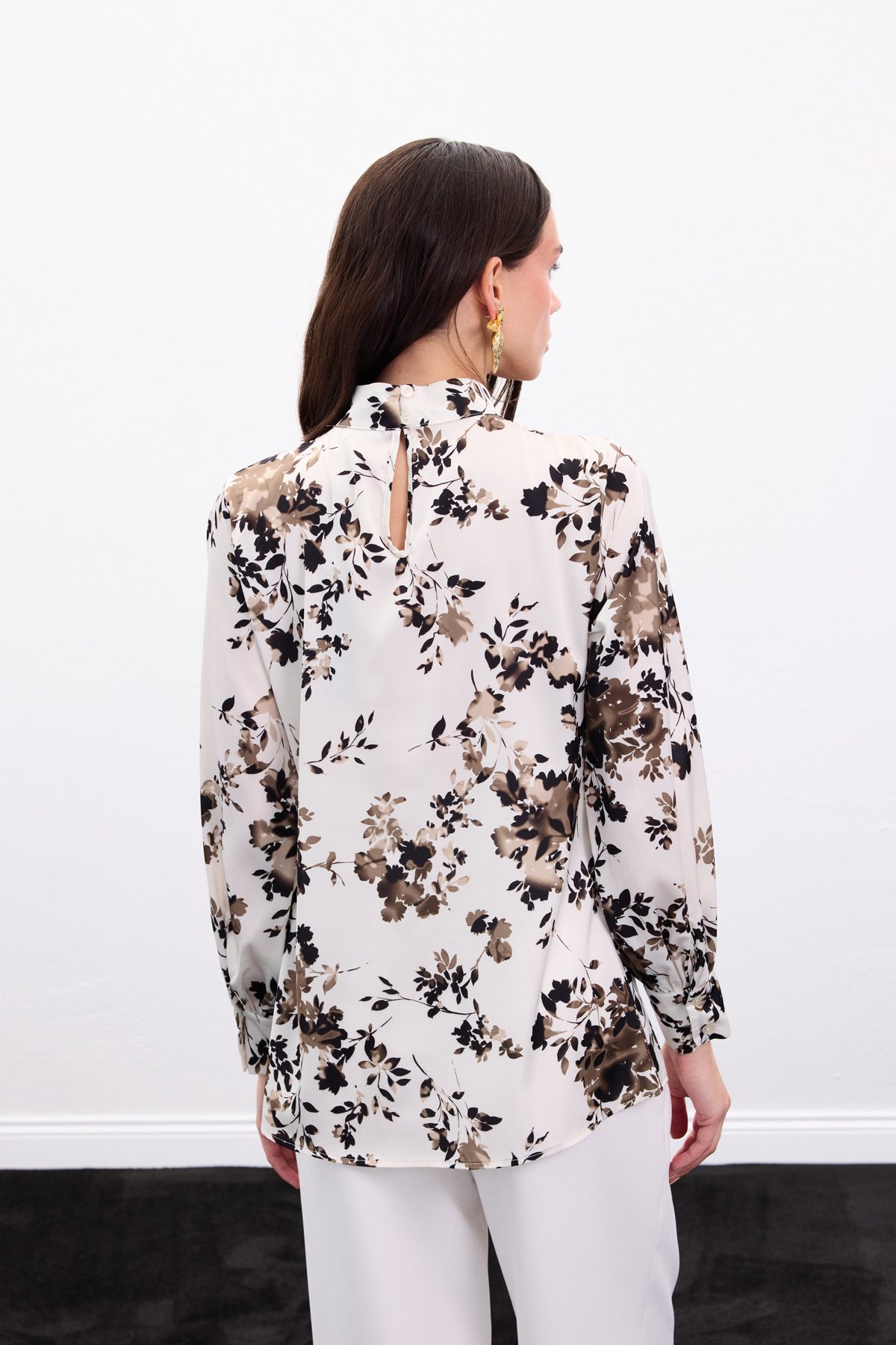 Dik Yaka Bluz - Haki