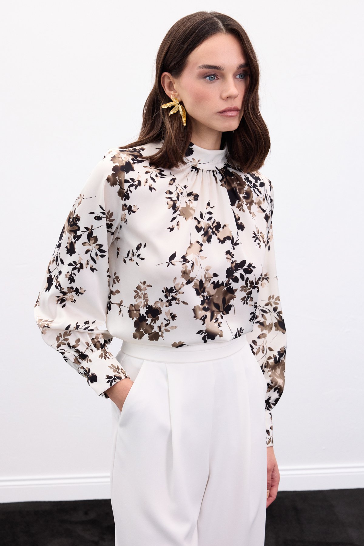 Dik Yaka Bluz - Haki