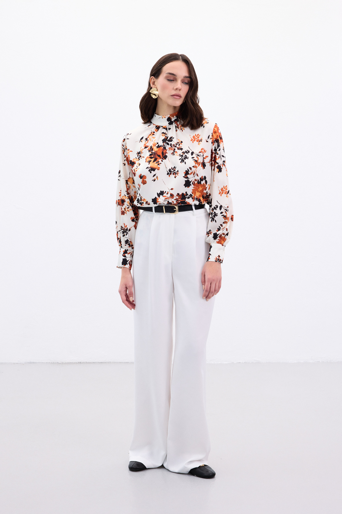 Dik Yaka Bluz - Oranj