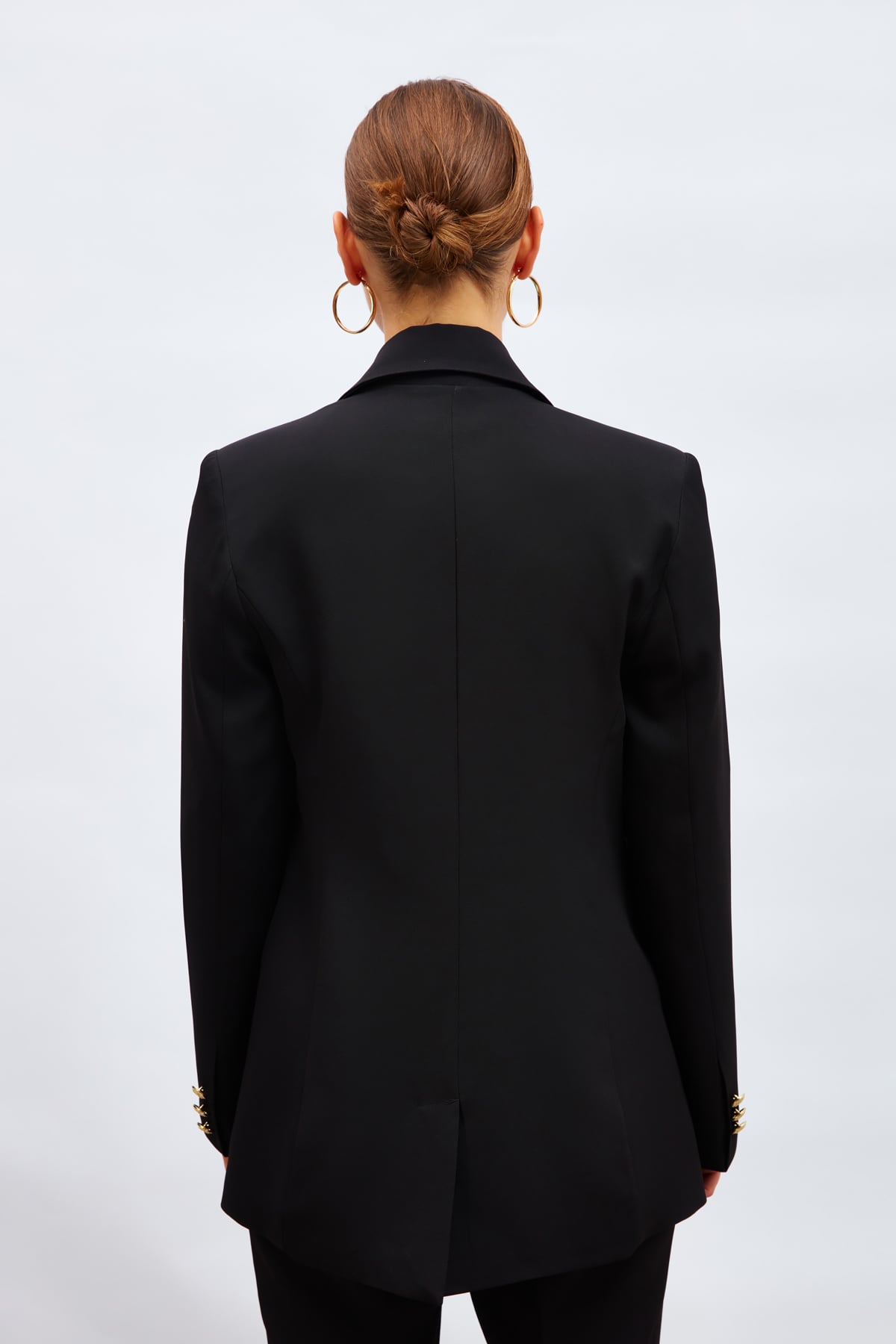 Düğmeli Blazer Ceket - SİYAH