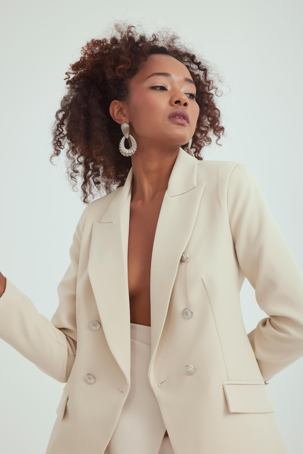 Düğmeli Blazer Ceket - TAŞ